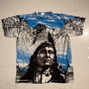 Vintage Native American Eagle Graphic T Shirt All Over Print